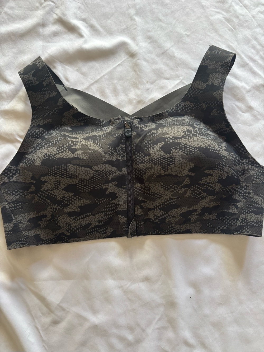 lululemon athletica Front-Zip Seamless Bra in Charcoal Camo
